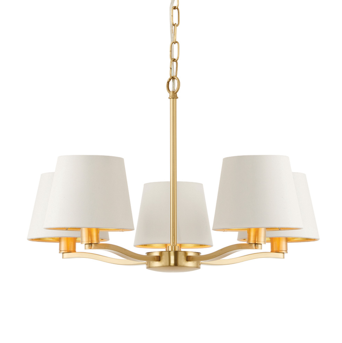 Endon Harvey 5 Light White & Gold Pendant