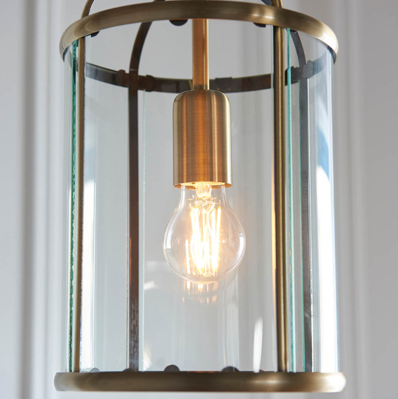 Endon Lambeth Antique Brass Cage Pendant
