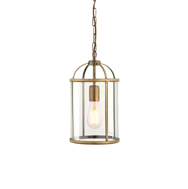 Endon Lambeth Antique Brass Cage Pendant