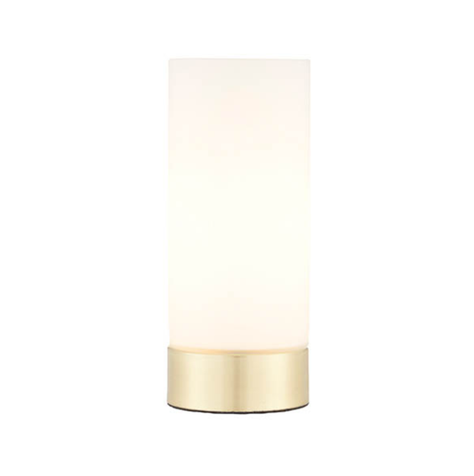 Endon Dara Brushed Brass & Opal Glass USB Table Lamp