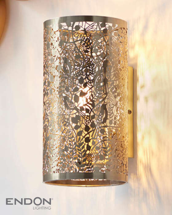 Endon Secret Garden Antique Brass Wall Light