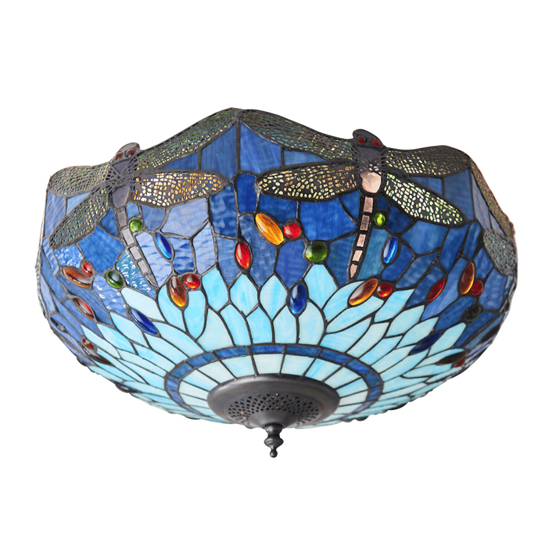 Tiffany Dragonfly Blue Medium 2 Light Flush