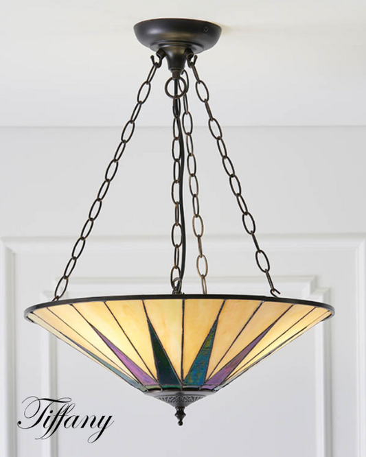 Tiffany Dark Star Large Inverted 3 Light Pendant