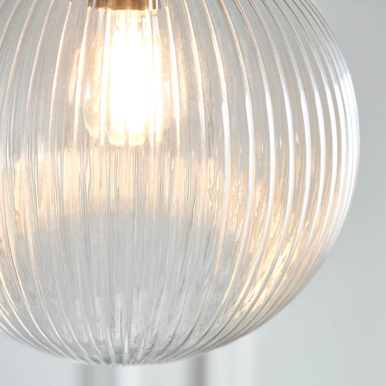 Endon Brydon Antique Brass & Ribbed Glass Pendant