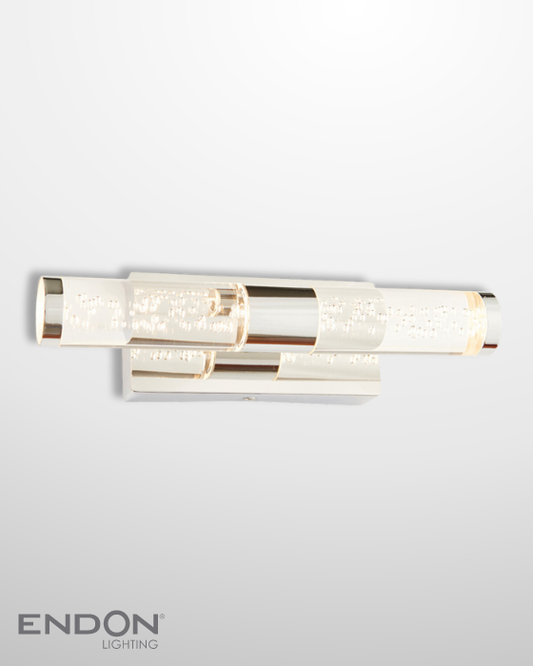 Endon Essence Bathroom IP44 2 Light Acrylic & Bubble Effect Wall Light