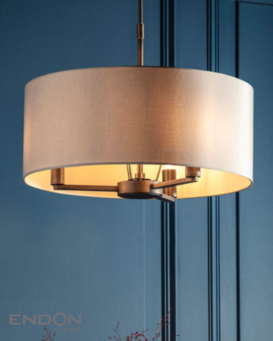 Endon Daley 3 Light Bronze Pendant with Shade