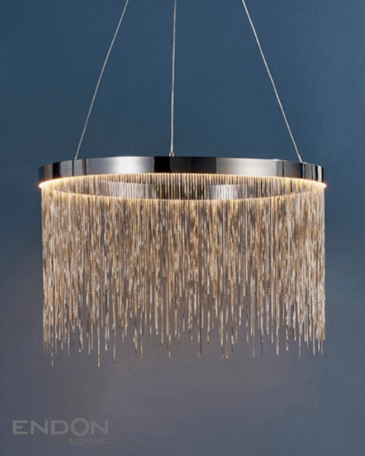 Endon Zelma Silver Chain Chrome Pendant