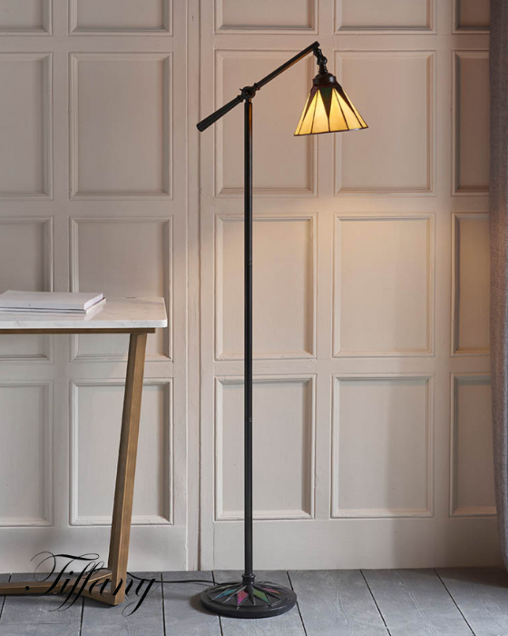 Tiffany Dark Star Task Floor Lamp