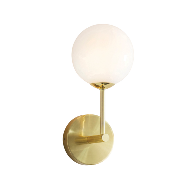 Endon Otto Brushed Brass & Opal Glass Wall Light