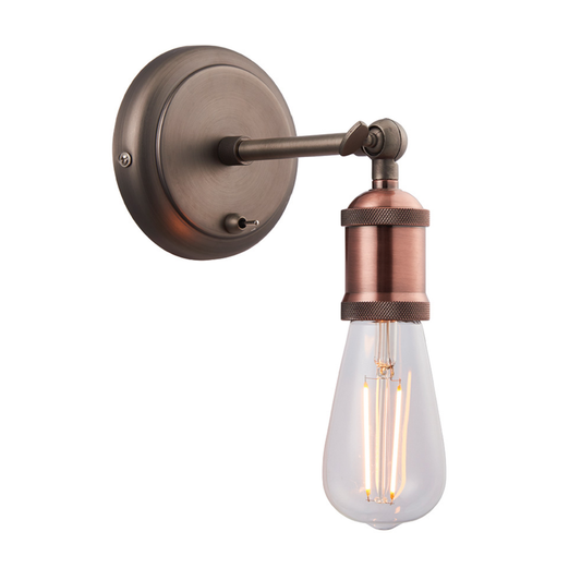 Endon Hal Pewter & Copper Wall Light