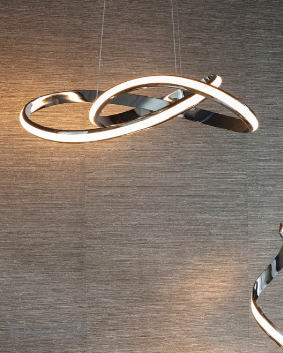 Endon Aria Curved Chrome LED Pendant
