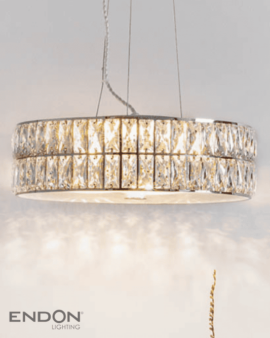 Endon Verina 5 Light Chrome & Clear Glass LED Pendant
