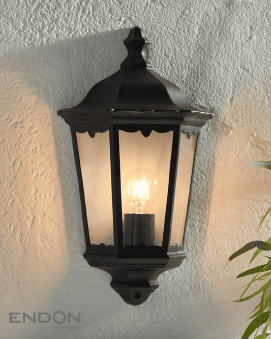 Endon Burford Black IP44 Coach Outdoor Wall Light