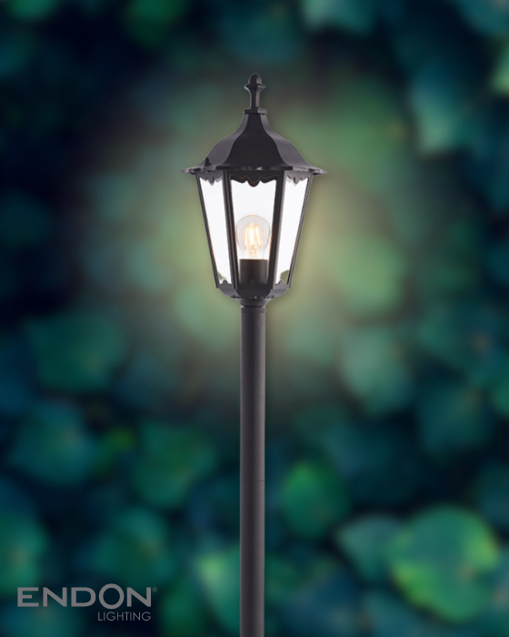 Endon Burford Black Outdoor Bollard