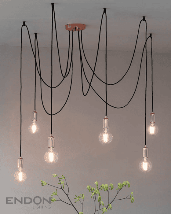 Endon Studio 6 Light Copper Pendant