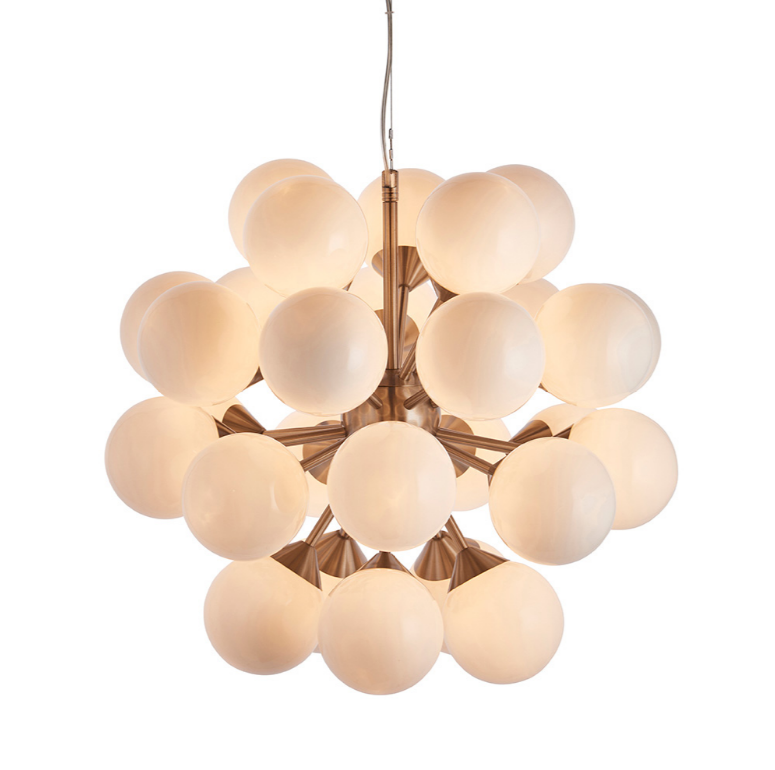 Endon Oscar 28 Light Opal & Nickel Pendant