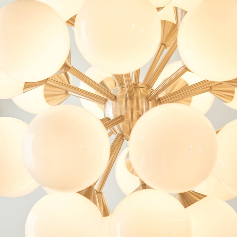 Endon Oscar 28 Light Opal & Nickel Pendant