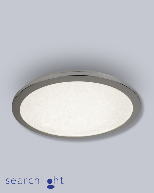 Searchlight Scilly Bathroom IP44 LED Chrome & Crystal Sand Flush