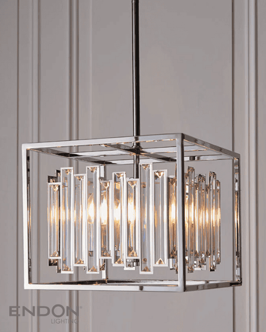 Endon Acadia 4 Light Chrome & Crystal Pendant