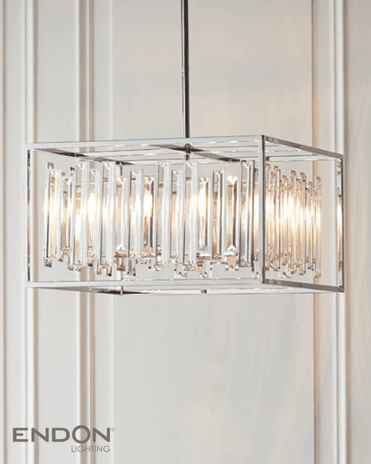 Endon Acadia 6 Light Chrome & Crystal Pendant
