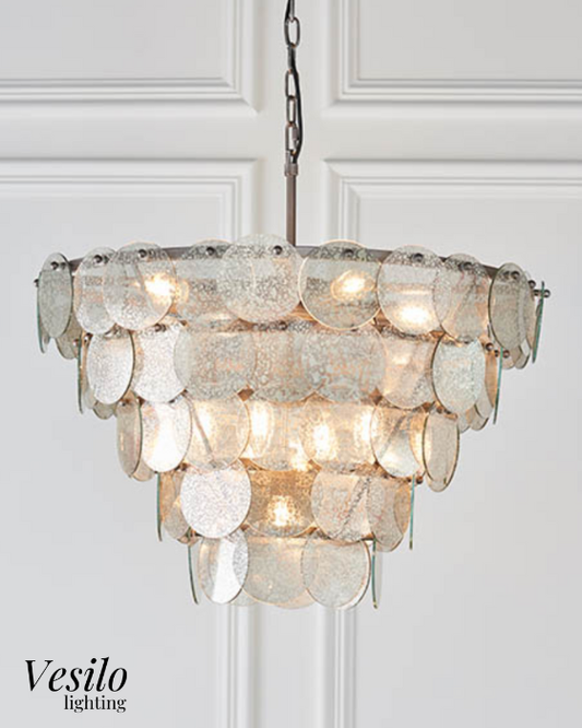 Vesilo Lighting Dainty Tiered Mercury Glass Pendant