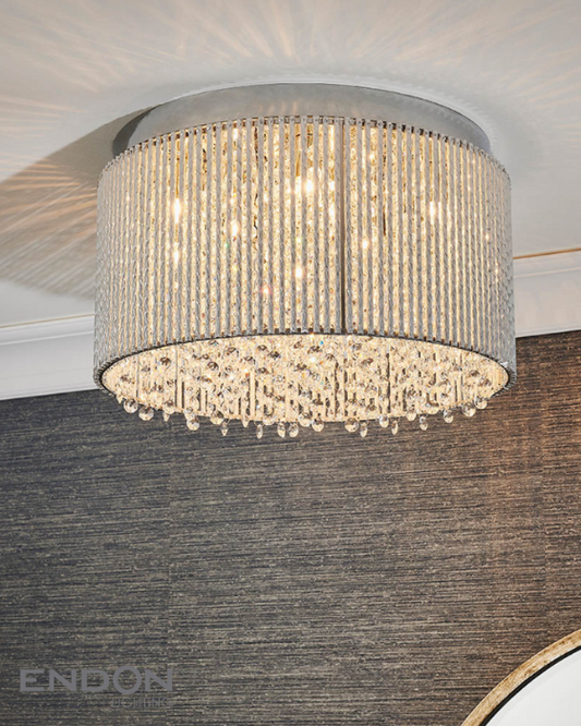 Endon Galina 10 Light Polished Chrome & Crystal Flush
