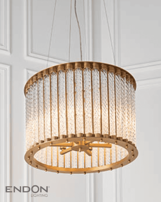 Endon Romola 6 Light Gold & Glass Pendant