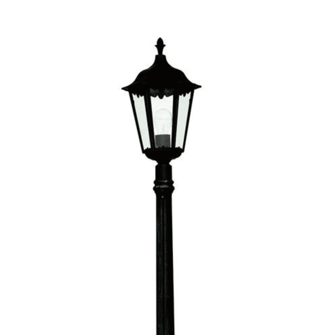 Searchlight Alex IP44 Silk Black & Metal Outdoor Post Light