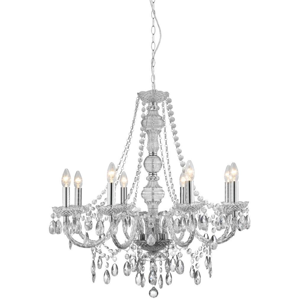 Searchlight Marie Therese Clear Glass & Acrylic 8lt Pendant