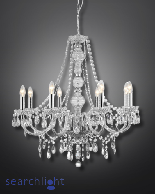 Searchlight Marie Therese Clear Glass & Acrylic 8lt Pendant