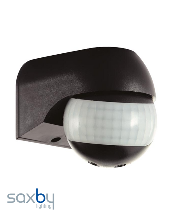 Saxby PIR Outdoor Black Security Detector IP44 Wall Sensor