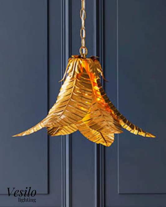 Vesilo Lighting Leaf Shape Gold Single Pendant