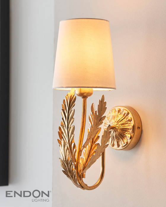 Endon Delphine Gold Leaf Wall Light