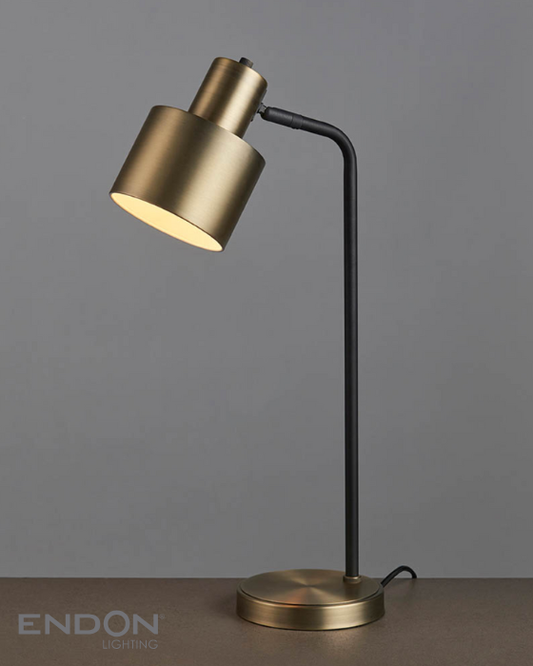 Endon Mayfield Matt Antique Brass & Matt Black Task Table Lamp