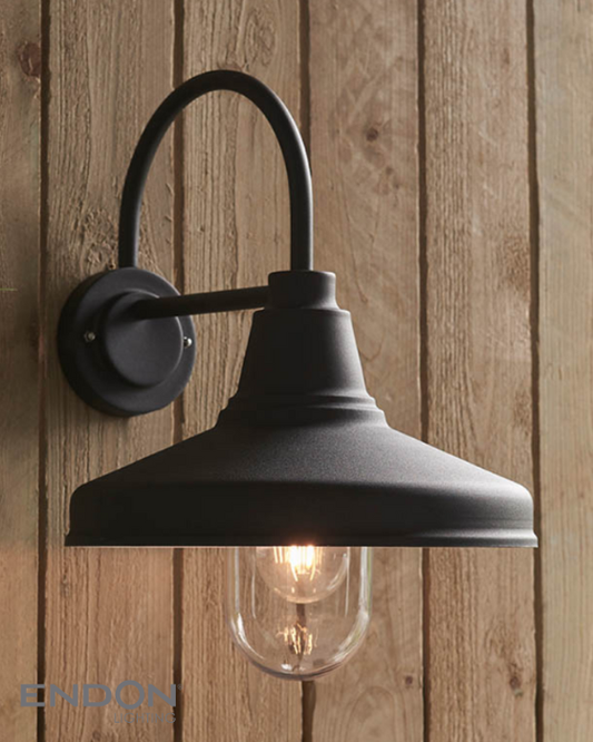 Endon Farmhouse Outdoor IP44 Black Wall Light