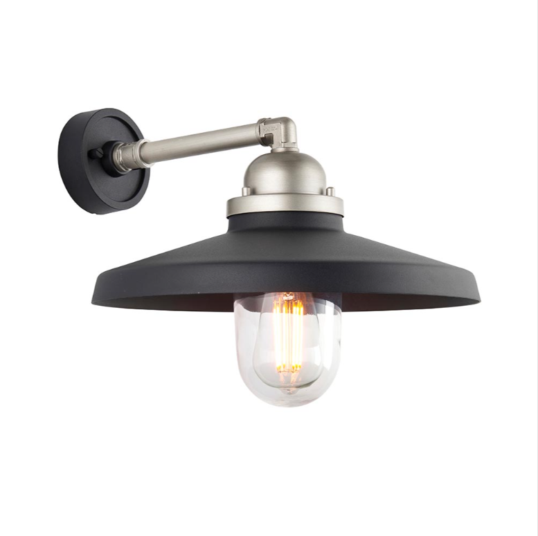 Vesilo Lighting Pipe Black & Pewter Outdoor Wall Light