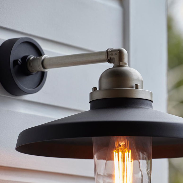Vesilo Lighting Pipe Black & Pewter Outdoor Wall Light