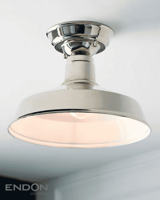 Endon Darton Polished Nickel Semi flush