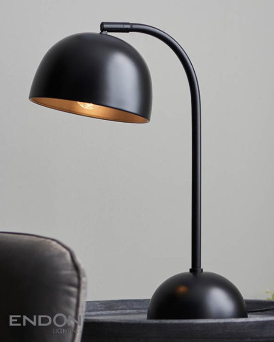 Endon Brodey Matt Black & Steel Grey Table Lamp