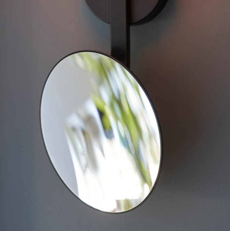 Vesilo Lighting Angle Mirrored Black Bathroom IP44 Wall Light with Opal Glass Shade