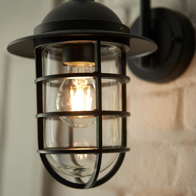 Endon Port Black Outdoor IP44 Wall Light