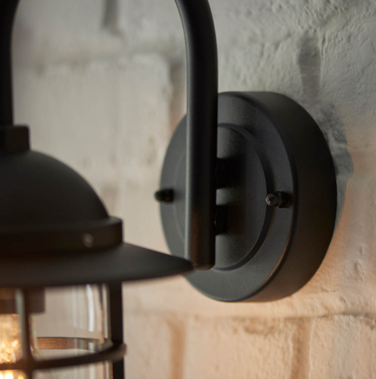 Endon Port Black Outdoor IP44 Wall Light