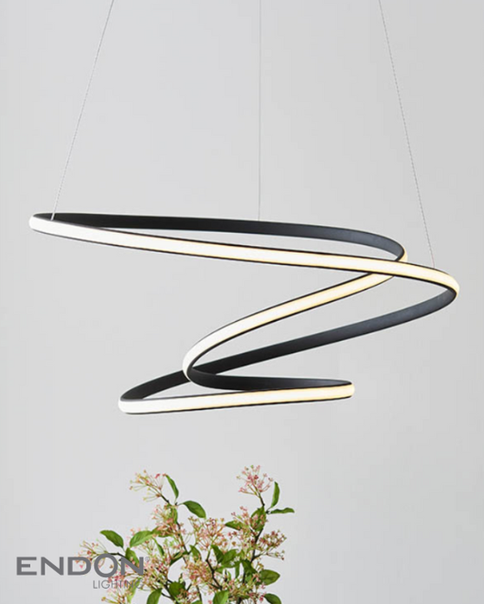 Endon Dune Spiral Black & White LED Pendant