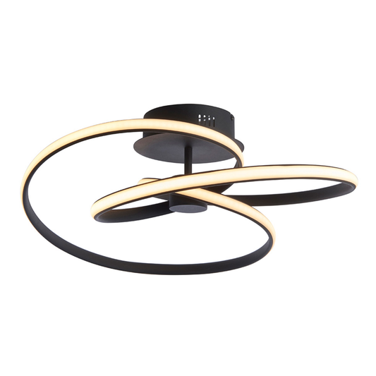Endon Dune LED Spiral Black & White Semi Flush