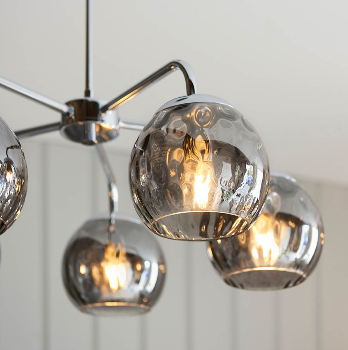 Endon Dimple 5 Light Chrome & Smoked Glass Pendant