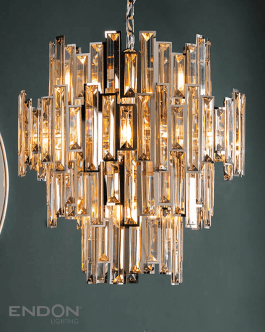 Endon Viviana Champagne Crystal 12 Light Chandelier