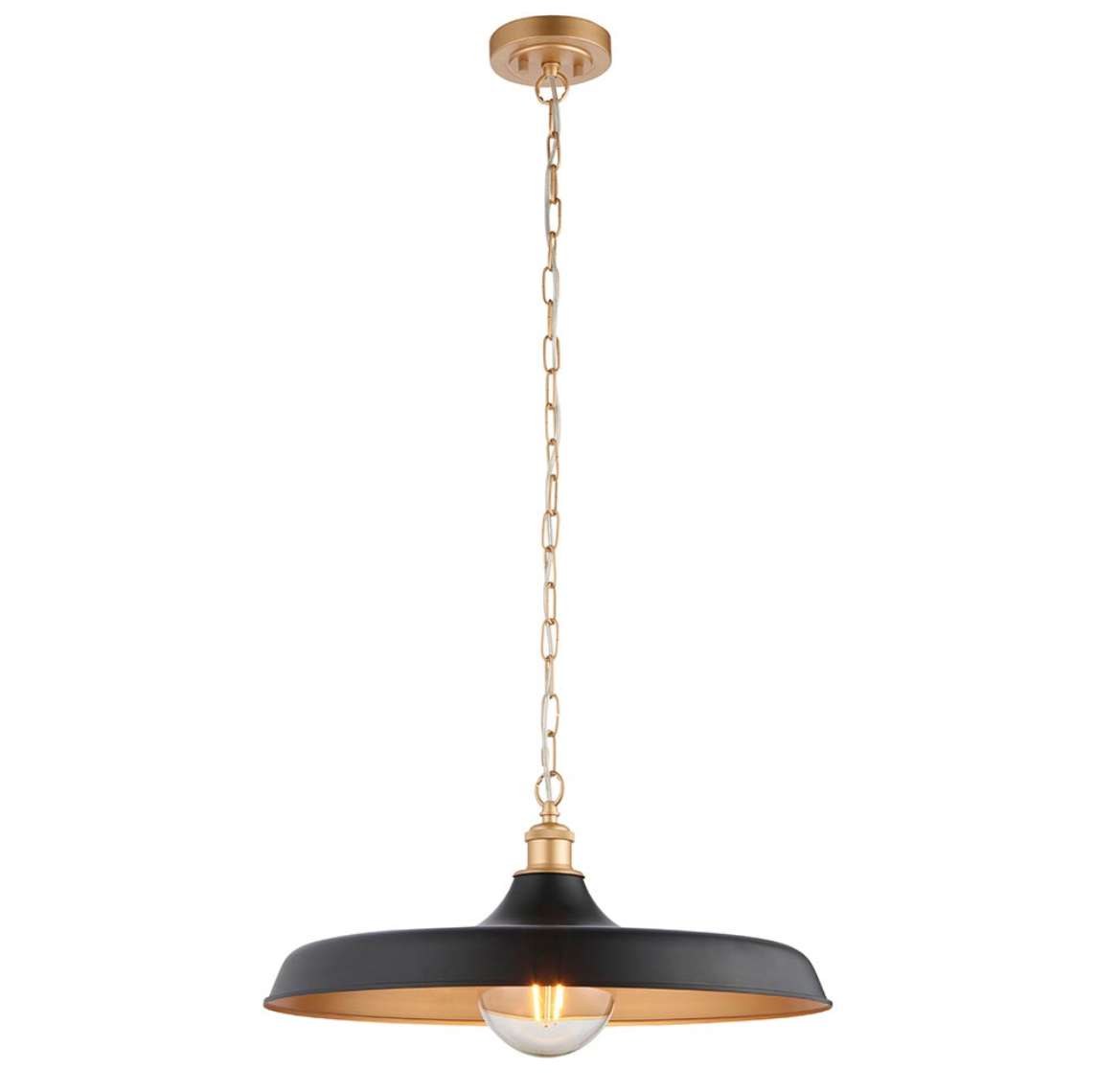 Vesilo Lighting Avant Matt Black & Satin Gold Mid Century Pendant