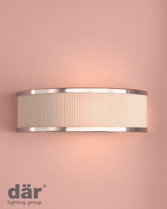 Dar Lighting Alvaro Polished Chrome Wall Light With Ivory Shade