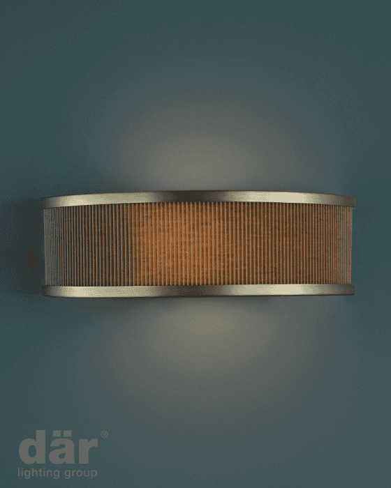 Dar Lighting Alvaro Antique Bronze Wall Light With Brown Shade