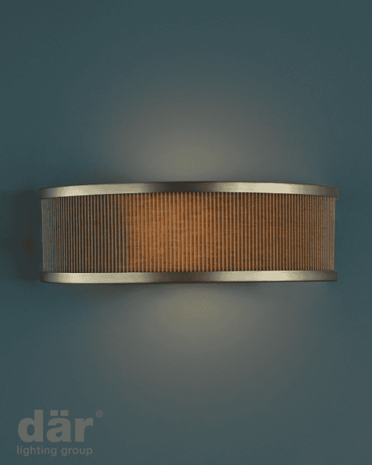Dar Lighting Alvaro Antique Bronze Wall Light With Brown Shade